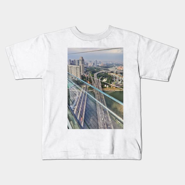 Singapore Flyer - View through Glass Wall from SkyPark Kids T-Shirt by holgermader